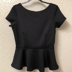 Black peplum top